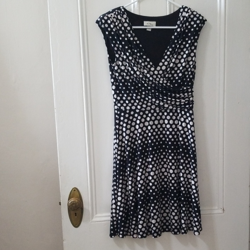Alyx black & white poka dot gradiet dress size s